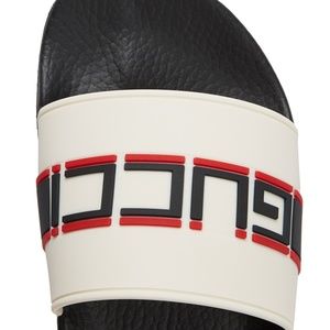 Gucci Shoes - Gucci stripe rubber slide sandal Size 40 Woman Gucci Shoes - Gucci stripe rubber slide sandal Size 40 Woman